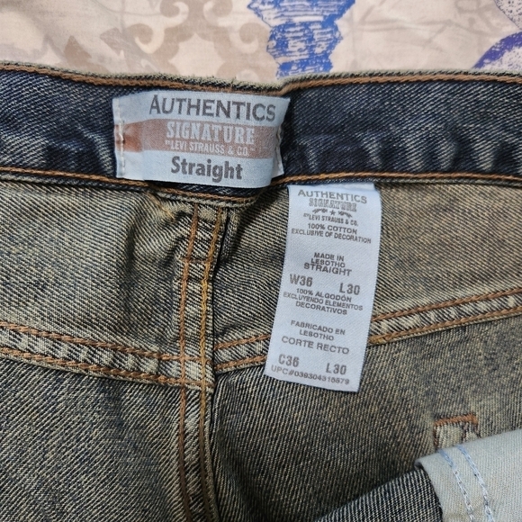 Levi's Jeans Mens Authentic Signature Straight Jeans, sz 36 - Picture 6 of 7